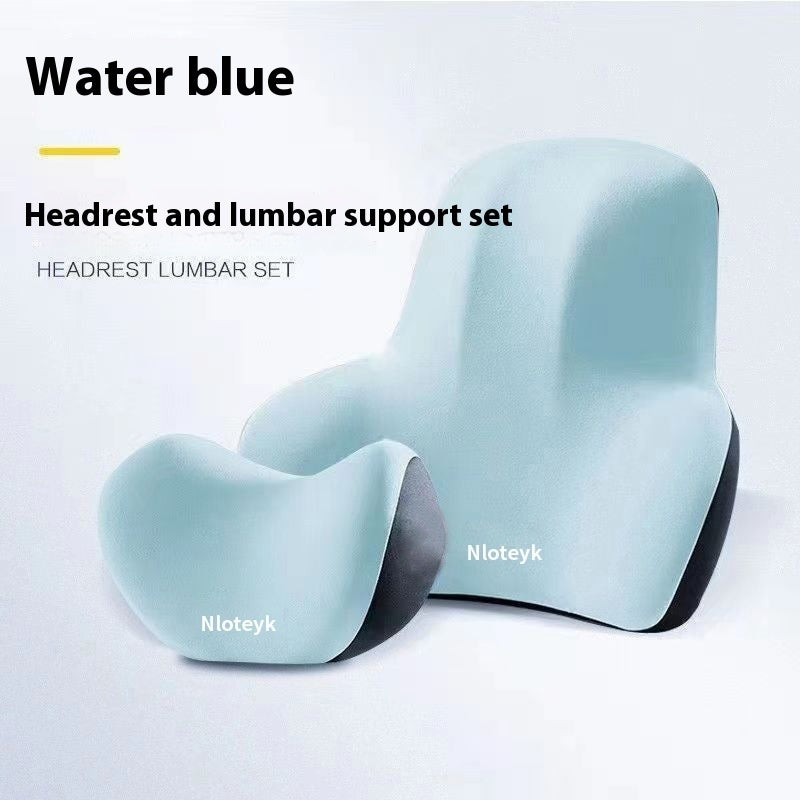 Four Seasons Universal Car Memory Foam Waist Cushion Back Cushion Headrest Cervical Spine Neck Pillow Car Pillow Seat Headrest