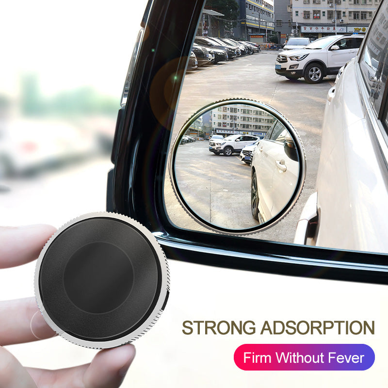 2Pcs 360 Degree Car Blind Spot Mirror Wide Angle Adjustable Auxiliary Rearview Convex Mirror Round Frame for Car Reverse